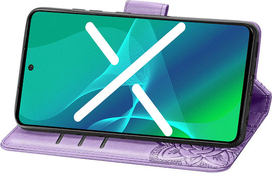 Book Δερματίνης / Πλαστικό / Σιλικόνης Μωβ (Moto G42)