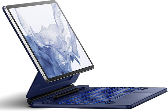 Dexnor Flip Cover με Πληκτρολόγιο στα Αγγλικά US Μπλε (Samsung Galaxy Tab S9+, S8+, S7+, S7 FE)