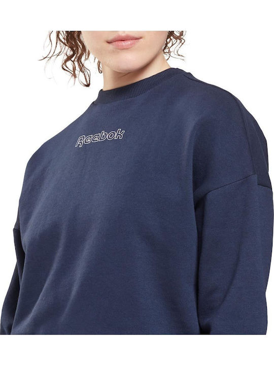 Gekürzt Damen Sweatshirt Vector Navy