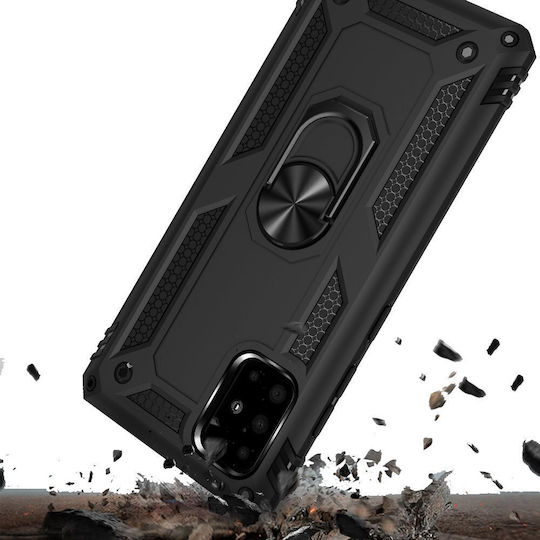 Erbord Umschlag Rückseite Metallisch Schwarz (Galaxy A51)