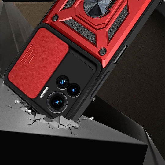 Umschlag Rückseite Metallisch Rot (Motorola Edge 30 Ultra)