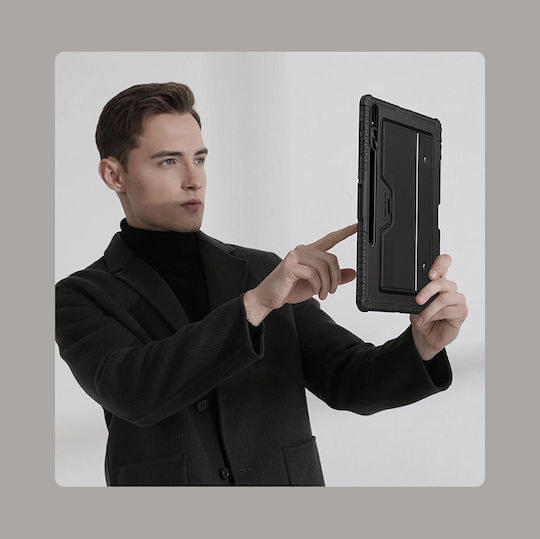 Nillkin Bumper Flip Cover με Πληκτρολόγιο στα Αγγλικά US Μαύρη (Galaxy Tab S8+, Tab S7, Tab S7 FE)
