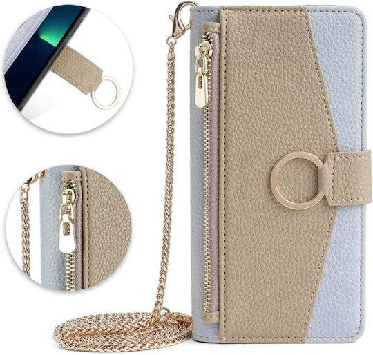 Motorola Wallet Zipper Pocket Piele artificială Albastru (Motorola Moto G54 5G)