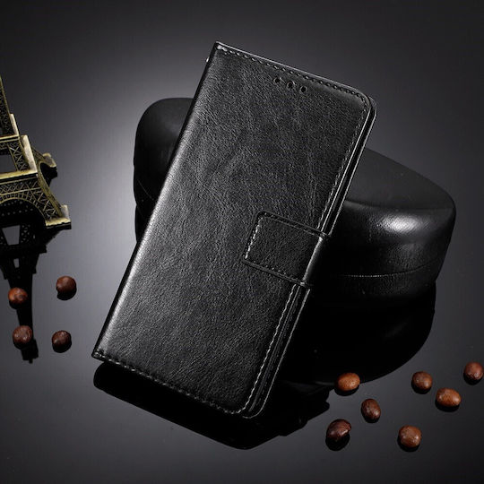 Crazy Horse Wallet Δερματίνης / Πλαστικό / Σιλικόνης Μαύρο (Oppo A98)