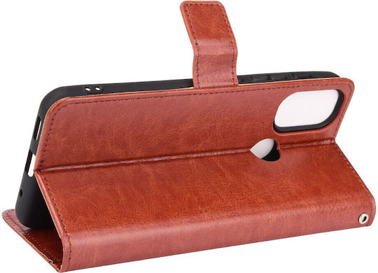 Erbord Wallet Δερματίνης / Πλαστικό / Σιλικόνης Καφέ (Moto E20)