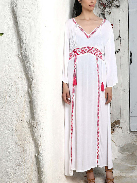 Achilleas Accessories Καφτάνι Παραλίας Λευκό