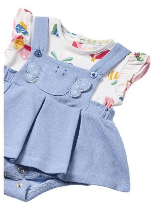 Mayoral Butterfly Babystrampler Ärmellos mit Zubehör Light Blue