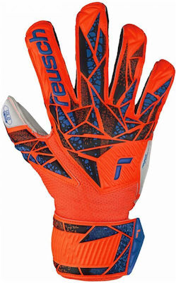 Reusch Attrakt Solid Finger Support Kids Goalkeeper Gloves Orange