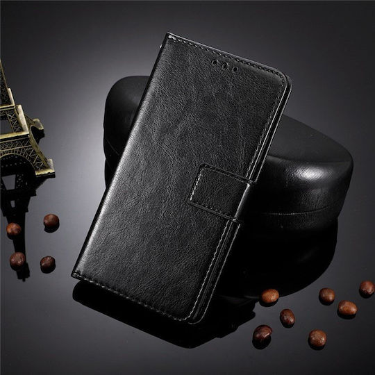 Crazy Horse Wallet Synthetic Leather / Plastic / Silicone Black (Infinix Hot 11s)