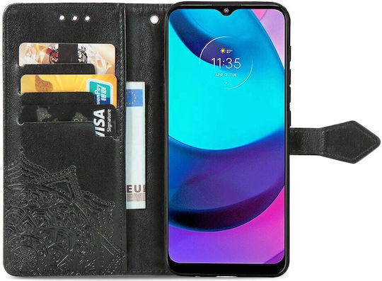 Erbord Book Δερματίνης / Πλαστικό / Σιλικόνης Μαύρο (Moto E20)