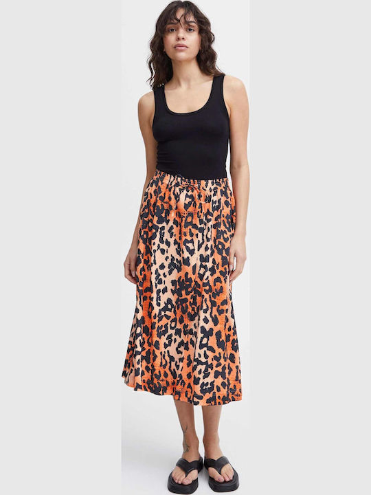 Hoch tailliert Rock Leopard Mehrfarbig