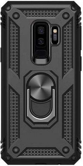 Erbord Umschlag Rückseite Metallisch Schwarz (Galaxy S9+)