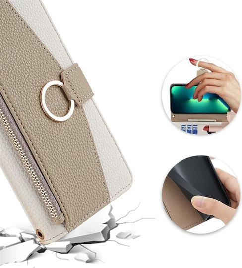 Oppo Wallet Piele artificială Alb (OnePlus 10 Pro)