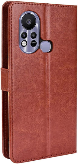 Crazy Horse Wallet Synthetic Leather / Plastic / Silicone Brown (Infinix Hot 11s)