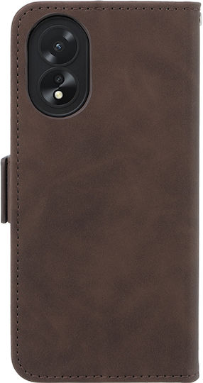 Oppo Book Piele artificială / Plastic / Silicon Maro (Oppo A58 4G)