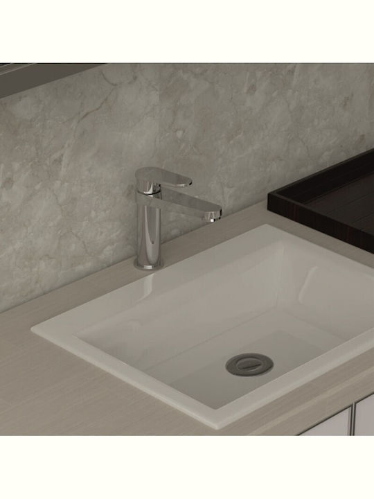 Inter Ceramic Αναμεικτική Μπαταρία Νιπτήρα Ασημί