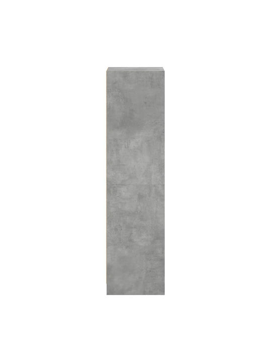 Floor-standing Living Room Display Cabinet made of Particleboard with Glass Grey 35x37x142cm