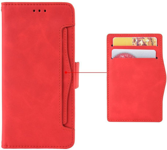 Book Piele artificială / Plastic / Silicon Roșu (Realme 7)