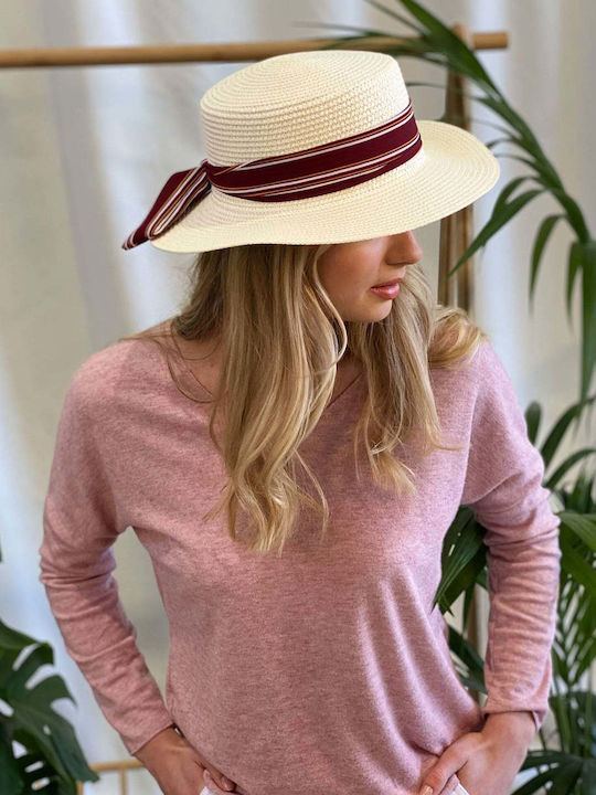 Achilleas Accessories Wicker Women's Hat White