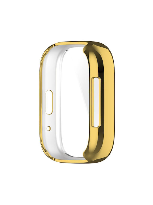 Пластмасов Калъф със Стъкло в Златист цвят за Redmi Watch 3 Active - Часовник Redmi Watch 3 Active