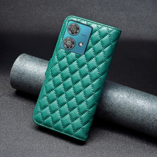 Binfen Diamond Lattice Портмоне От Изкуствена Кожа Зелен За Motorola Edge 40