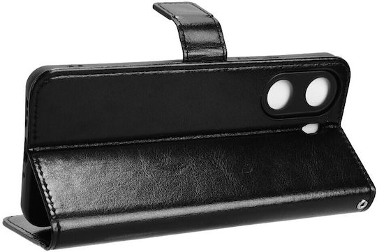 Crazy Horse Wallet Synthetic Leather / Plastic / Silicone Black (Redmi 13C 4G / Poco C65 4G)