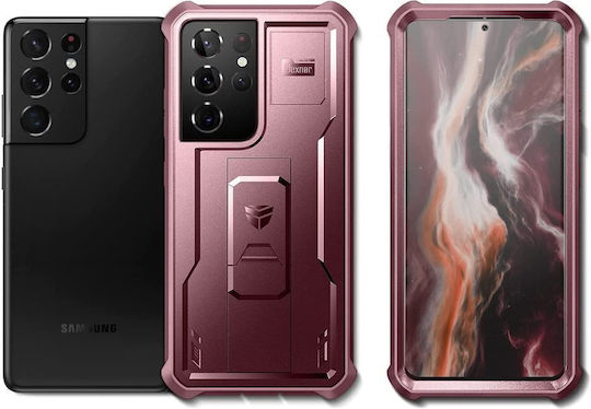 Dexnor 360 Full Cover Σετ με Τζαμάκι Κόκκινο (Galaxy S21 Ultra 5G)