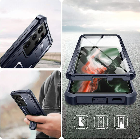 Dexnor 360 Full Cover Set with Glass Blue (Galaxy S21 Ultra)