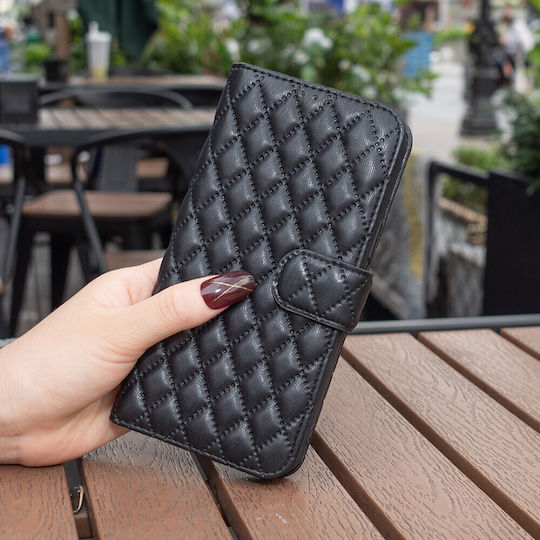 Binfen Binfen Diamond Gitter Brieftasche Synthetisches Leder 0.3mm Schwarz (Galaxy A25 5G)