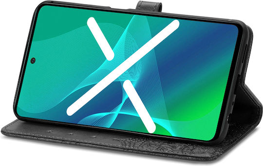 Oppo Mandala Книга Изкуствена кожа / Пластмаса / Силикон Черен (Oppo A78 4G)