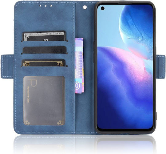 Oppo Book Piele artificială / Plastic / Silicon Albastru (Oppo Reno 5 5G)