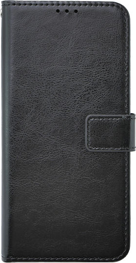 Crazy Horse Wallet Synthetic Leather / Plastic / Silicone Black (Oppo A58 4G)