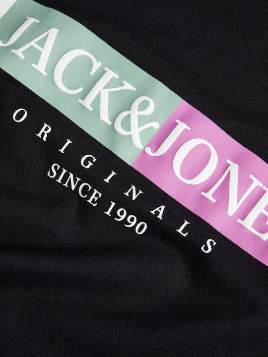 Jack & Jones Bluza Bărbătească cu Mânecă Scurtă BLACK