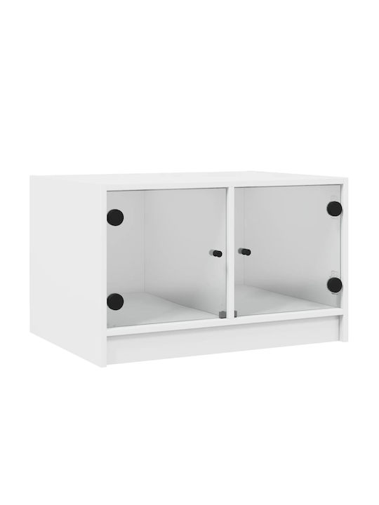 Rectangular Side Table Glass White L68xW50xH42cm.