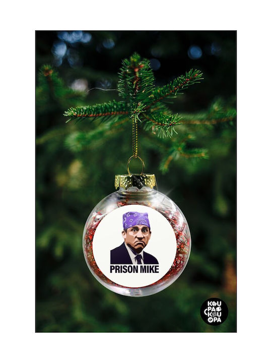 Prison Mike The Office Ornament de Crăciun Bilă Plastic Transparent cu Pulbere de Aur cu Paiete 8buc