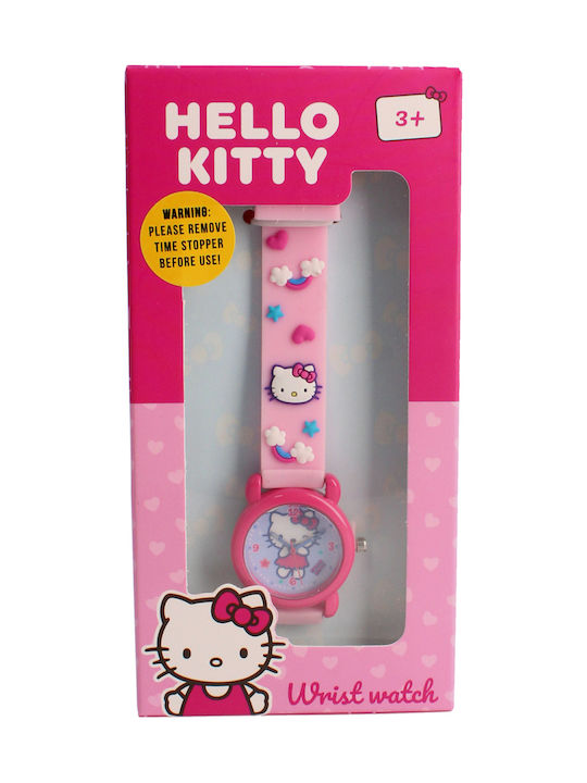 Hello Kitty Kinder-Analoguhr mit Kautschuk/Plastikarmband Rosa