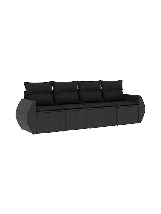 Canapea Cu Patru Locuri De Exterior Din Rattan Cu Perne 55x55x69cm