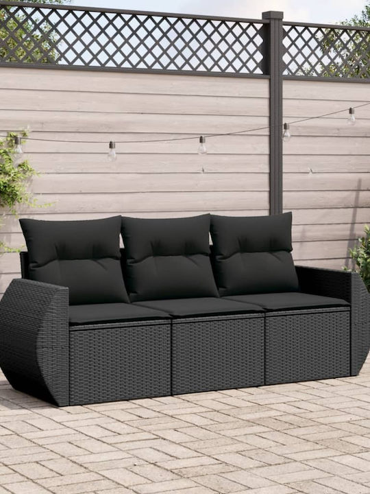 vidaXL Tree-Seater Outdoor Sofa Rattan with Cushions 55x55x69cm