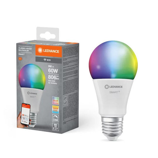 Ledvance Smart Bulb LED 9W for Socket E27 and Shape A60 RGBW 806lm