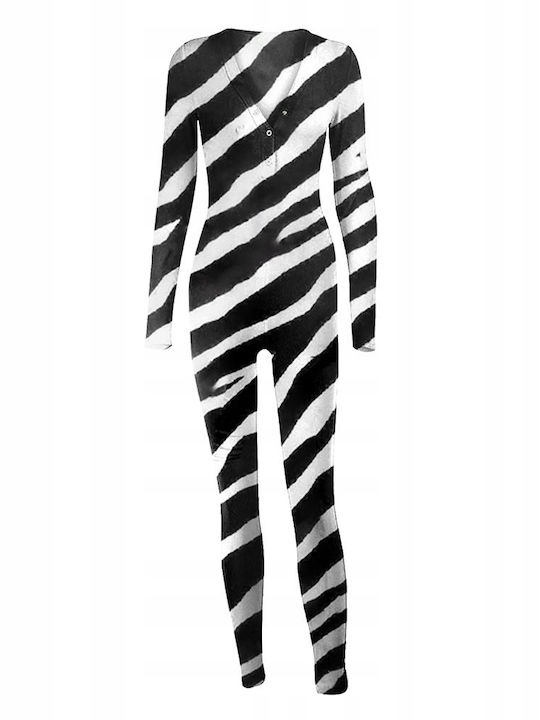 Winter Damen Einteiliger Pyjama Weiß