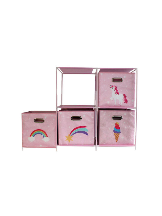 Koopman Spielzeug Aufbewahrungssystem aus Stoff Rosa 68x35x70cm 1Stück