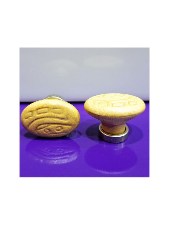 Premier Kids Knob Furniture made of Zamak & Porcelain & Metallic in Yellow Color 35mm (Center Distance 25mm) 11781-000-ARG1 1pcs