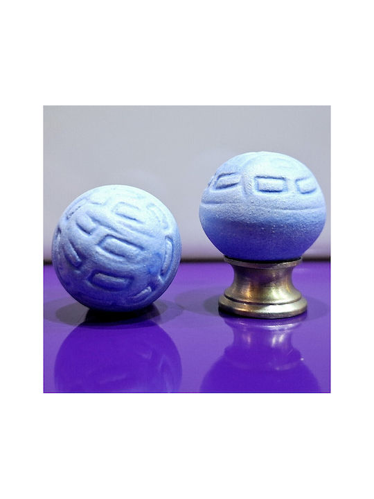 Premier Kinder Knopf Möbelgriff aus Zamak & Metallisch & Porzellan in Blau Farbe 11777-000-ARG1 1Stück