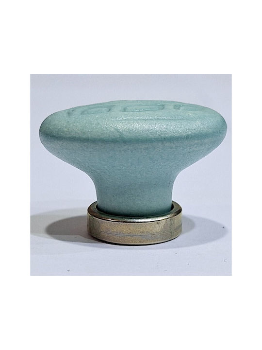 Premier Kids Knob Furniture made of Zamak & Metallic & Porcelain in Light Blue Color 35mm (Center Distance 25mm) 11779-000-ARG1 1pcs