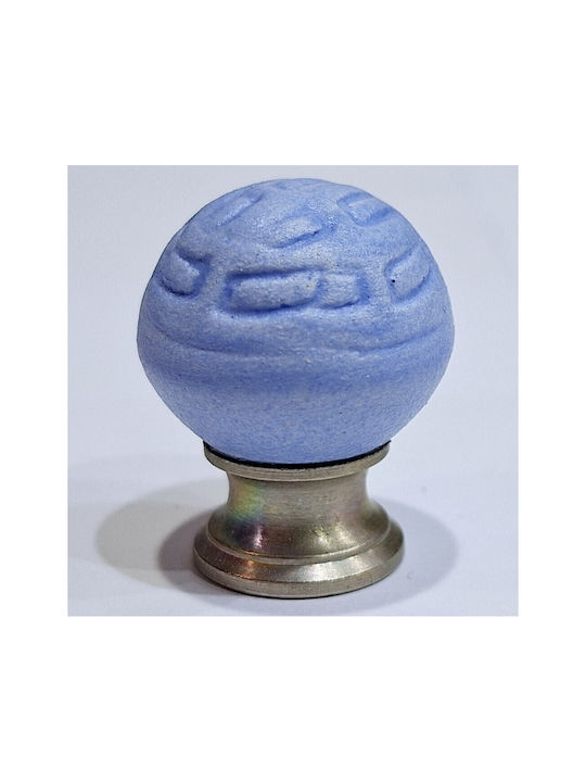 Premier Kinder Knopf Möbelgriff aus Zamak & Metallisch & Porzellan in Blau Farbe 11777-000-ARG1 1Stück