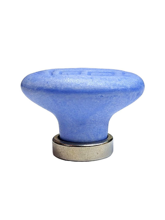 Premier Kids Knob Furniture made of Zamak & Metallic & Porcelain in Blue Color 35mm (Center Distance 25mm) 11780-000-ARG1 1pcs