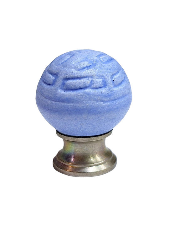 Premier Kinder Knopf Möbelgriff aus Zamak & Metallisch & Porzellan in Blau Farbe 11777-000-ARG1 1Stück