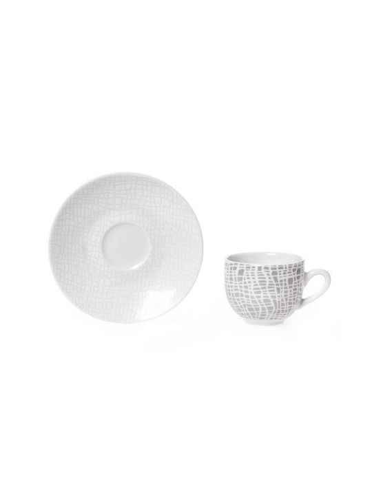 Cryspo Trio Fashion Porcelain Tea Cup Set 200ml White