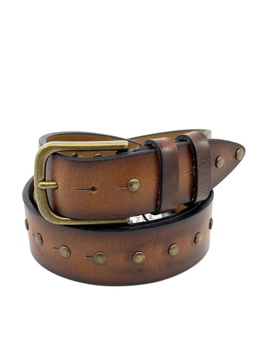 Men's Belt Leather Tabac Brown