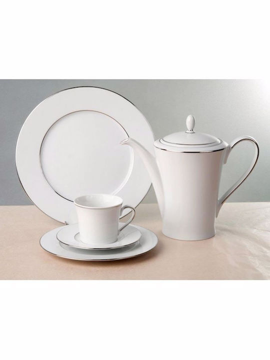 Cryspo Trio Suzana II Porcelain Coffee Cup Set 110ml Platin